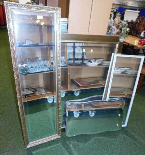 Wall mirrors, to include a gilt wood framed mirror decorated with shells and leaves, 124cm x...