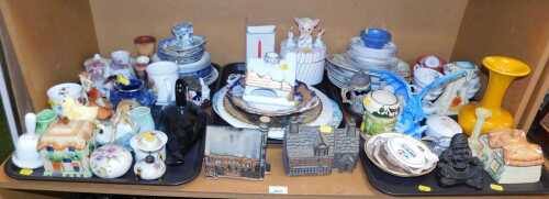 Ceramics and glassware, to include Imari pattern salt and pepper shakers, a West Germany pottery...