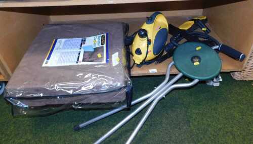 A Vaporetto pocket pressure washer with attachments, together with a Linden Leisure hunting seat...