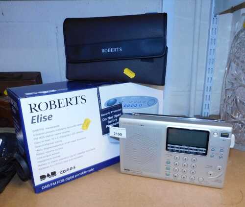 A Roberts Elise radio, boxed, together with a Roberts R9914 radio, with case.