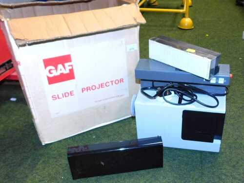 A Gaf slide projector model no. 121S, boxed.