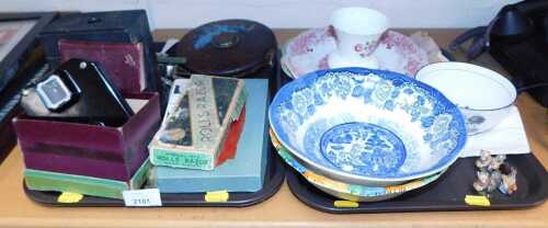 Ceramics and collectibles, to include an 1880s George Jones blue and white pin dish, a boxed...