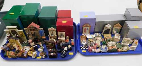 Avon Cosmetics miniature collectable furniture, to include a mini winter wardrobe, mini spring...