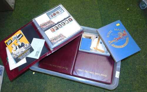 Philately. Postage stamps, including first day covers, a Royal Mail stamp album containing GB...