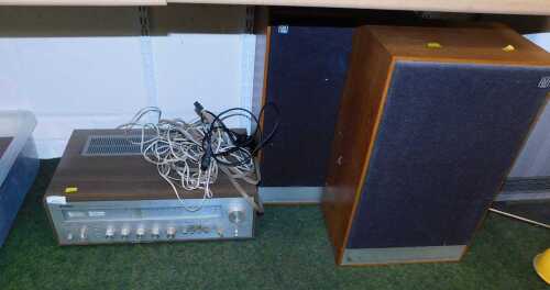 A Yamaha Natural Sound stereo receiver, CR-800, together with a pair of Mordaunt-Short Pageant...