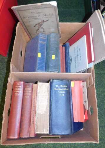 Books, including The British Pharmaceutical Codex 1934, The British Pharmacopoeia 1914 and 1932,...