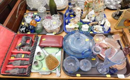 Glass and ceramics, to include a pair of Wedgwood Jasperware vases, (AF), a Moorcroft ashtray,...