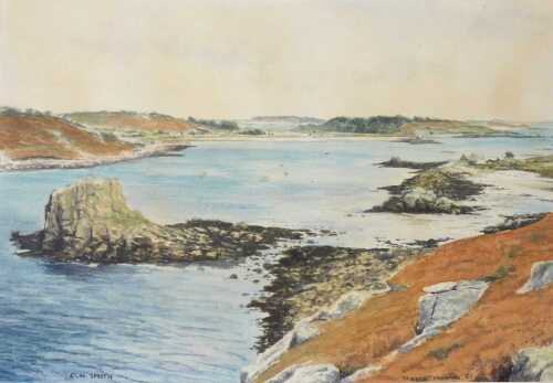 CN Smith (British late 20thC). The Cauldron, Peninnis, Tresco Channel, pair of watercolours,...