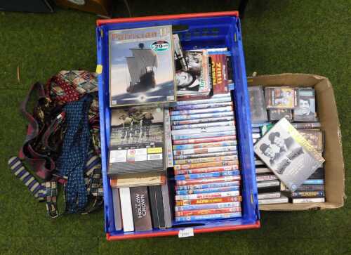 DVDs and cassettes, to include Steven Spielberg's Band of Brothers, The Hollow Crown, Laurel and...
