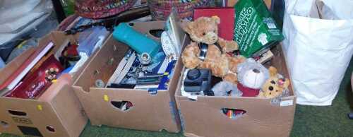 Toys and household items, to include sewing equipment, CDs and tapes, a Harrods of London plush...