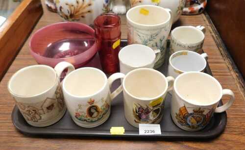 Commemorative mugs, comprising the Coronation of Elizabeth II, the Coronation of Edward VIII, a...