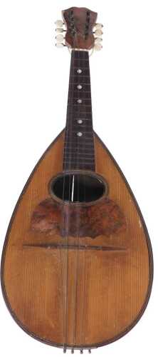 A late 19thC Italian melon back mandolin, 60cm high.