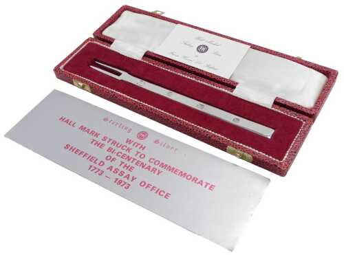 An Elizabeth II silver replica of the 1632 Manners Fork, cased, Francis Howard Ltd, Sheffield...