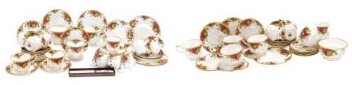 A Royal Albert porcelain Old Country Roses pattern part tea and coffee service, including tea...