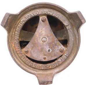 An American brass and cast iron hotel desk bell, stamped to reverse for Russell and Erwin New... - 2