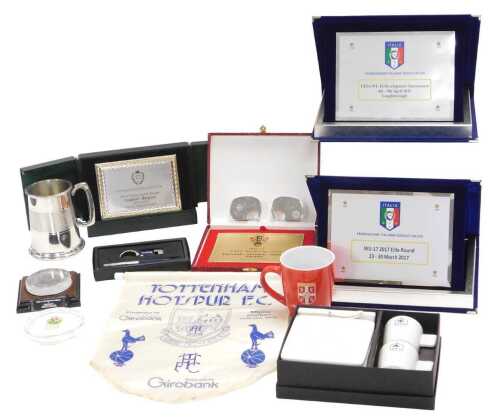 A group of Football Associations memorabilia, presented or given to Mr RC Jackson, a Grantham...