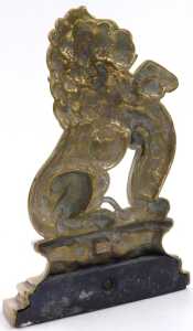 A late 19th/early 20thC cast brass doorstop, modelled in the form of a standing heraldic lion,... - 2