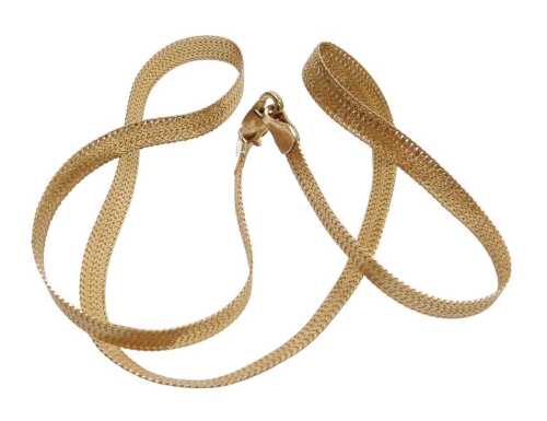 A 9ct gold mesh link necklace, on a lobster claw clasp, 8.4g, 43cm long.