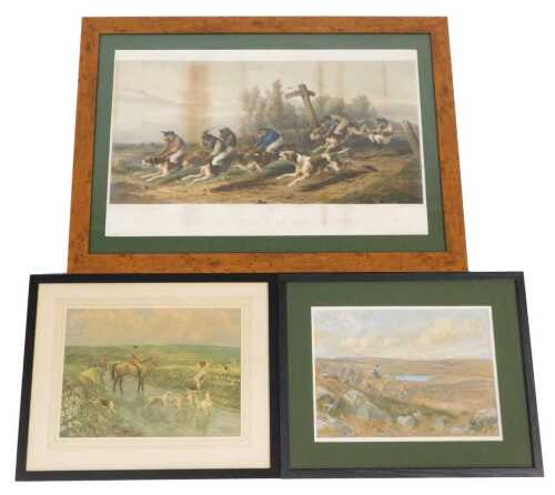 After D'Orschwiller,."Steeple Chase Cracks/Une Course Au Clocher" colour print, published 1860,...