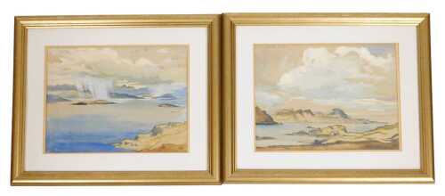 Colin Gibson (Scottish 1907-1998). Sky from Sakaig, Raasay, View from the Dun Coan, Raasay, a...