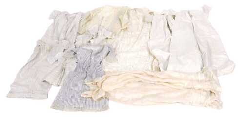 Victorian and later lace clothing, including child's dresses, wedding dress, Christening gowns,...