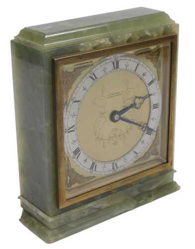 An Elliott green onyx cased mantel clock, for JR Ogden & Sons Limited, London & Harrogate,...