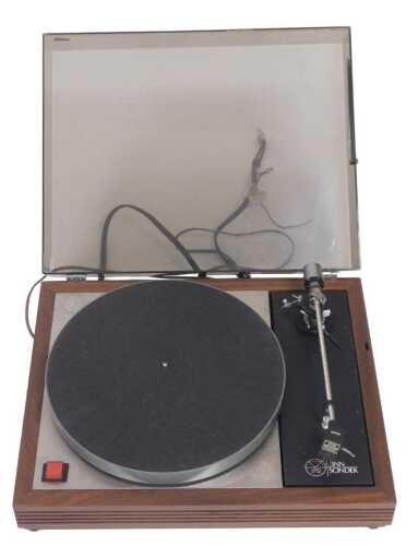A Linn Sondek LP12 record player.