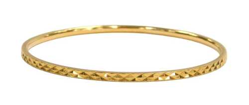 A 22ct gold bangle, 12.1g, 57mm wide.