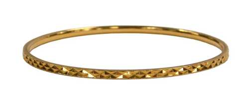 A 22ct gold bangle, 12.1g, 57mm wide.