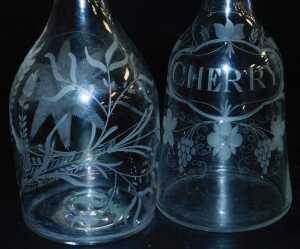 A late 19th/early 20thC Continental engraved glass decanter and stopper, 27cm high, a decanter... - 3