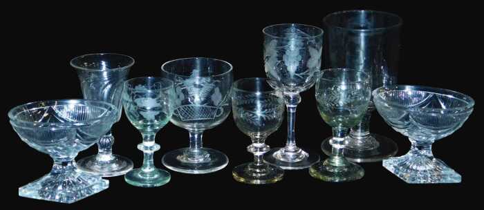 A pair of 19thC oval salts, each on a lozenge shaped base, and various late 18th and 19thC...