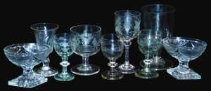 A pair of 19thC oval salts, each on a lozenge shaped base, and various late 18th and 19thC...