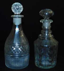 Five 19thC and later decanters and stoppers, and a cut glass table lamp, lacking fittings, 38cm... - 3