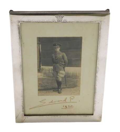 A signed photograph of Edward Prince of Wales, later King Edward VIII, dated 1920, in a silver...