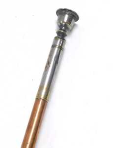 A brass and copper coaching horn, applied with the coat of arms of the city of London, a... - 2
