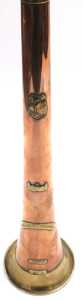 A brass and copper coaching horn, applied with the coat of arms of the city of London, a... - 5