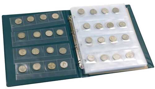 An album of Edward VII and later half crowns, and other silver coinage, together with four...