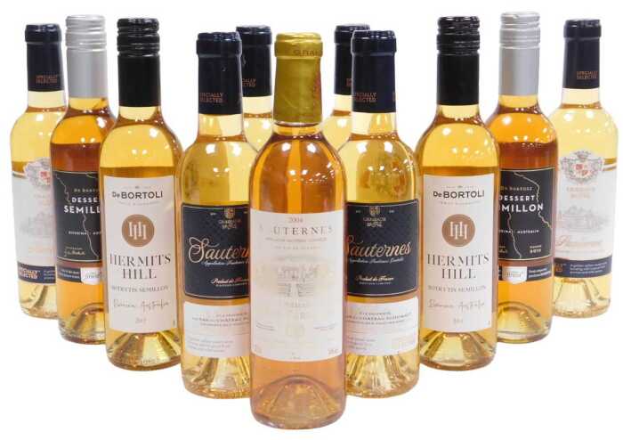 Eleven bottles of dessert wine, various Sauternes, etc., each 37.5cl.
