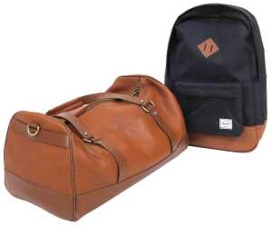 A small leather bag or overnight bag, stamped Hammond and Co by Patrick Grant, and a rucksack...