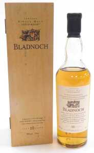A bottle of Bladnoch Lowland single malt scotch whisky, aged 10 years, in a fitted box. - 3