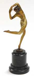 Josef Lorenzl (Austrian 1892-1950). A cold painted bronze figure of a nude dancer, modelled... - 2