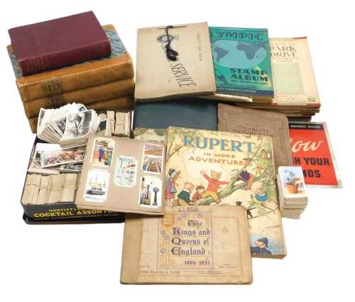 Cigarette cards, to include Park Drive, Wills, Senior Service, etc., two Rupert annuals, an...