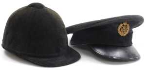A WWI Princess Mary brass Christmas tin 1914, RAF cap, and a riding helmet. (3) - 2