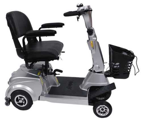 A Quingo Ultra 2 mobility scooter, with battery and keys.