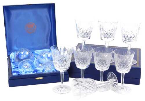 Two sets of Webb crystal wine glasses, promotional pieces issued by Lever Brothers, a pair of...