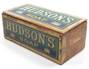 A Hudson's Soap box, with branding to the lid and to the front, 40cm wide. - 2