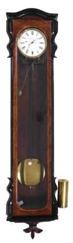 A late 19thC mahogany and ebonised cased annual wind Vienna wall clock, by Joh. Umenberger of St....