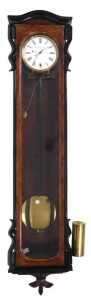 A late 19thC mahogany and ebonised cased annual wind Vienna wall clock, by Joh. Umenberger of St....