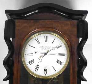 A late 19thC mahogany and ebonised cased annual wind Vienna wall clock, by Joh. Umenberger of St.... - 3