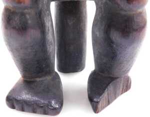 A pair of Gabonese Fang tribal reliquary male and female figures, 29cm high. - 3